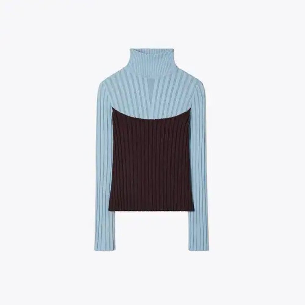 Tory Burch Women’s Colorblock Turtleneck Sweater - Size Medium